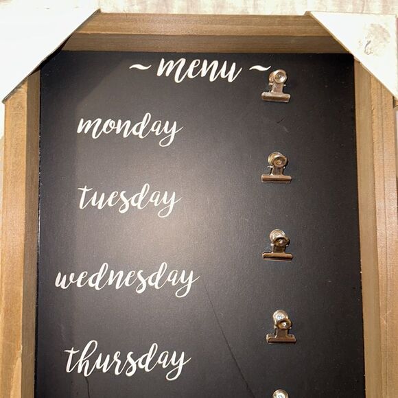 Shabby Chic Box Weekly Menu Decor with Clips for Notes - Picture 2 of 9